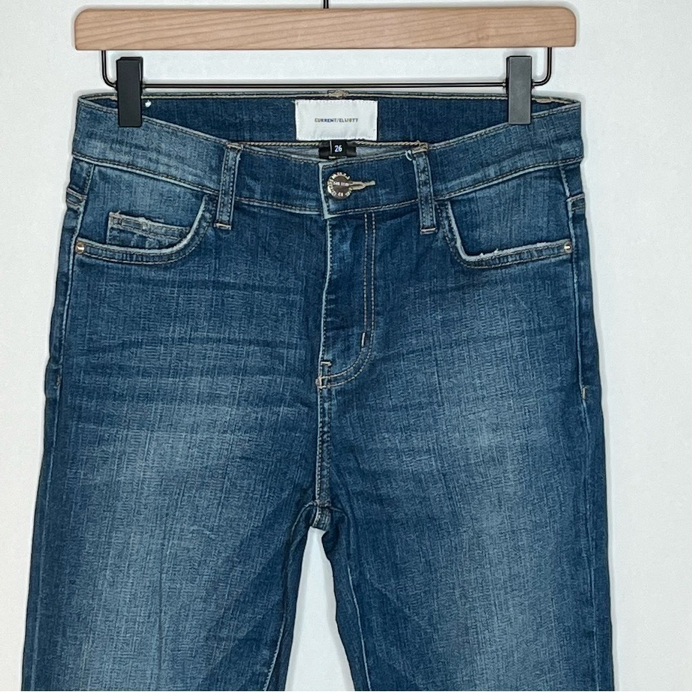 CURRENT/ELLIOTT high rise distressed straight jeans size 26 - Picture 4 of 8